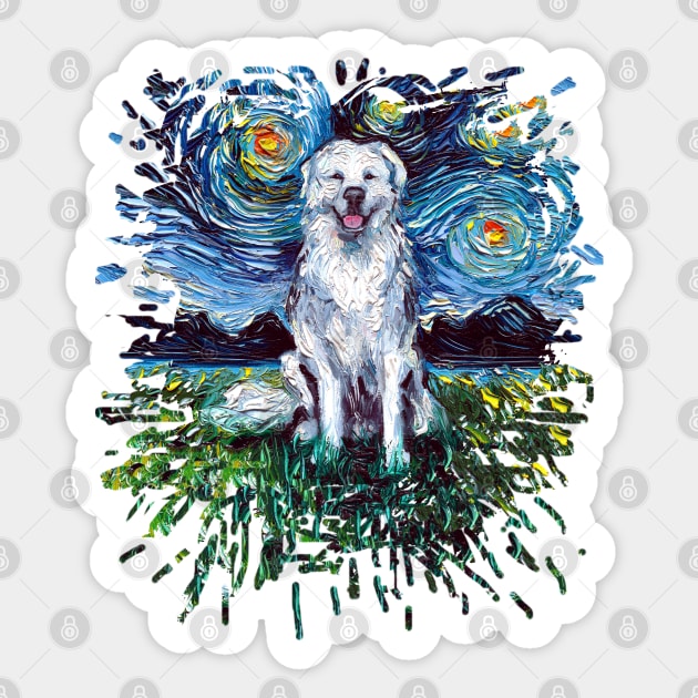 Great Pyrenees Night (splash version) Sticker by sagittariusgallery